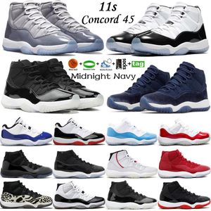 2023 Jumpman 11 Midnight Navy Mens Basketball Shoes 11s Cool Gray Concord 45 Cherry Barons 25th Anniversary University Blue Men Retro Sneakers Dames Trainers Maat 13