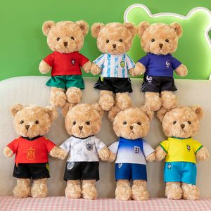 Sammelbare Fußballweltmeisterschaft 2022 rund um Stoffbär Teddybär Argentinien Portugal Frankreich Team