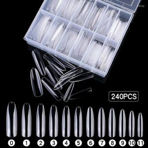 Falska naglar akryl Fake Nail Tips Clear Coffin Full Cover Long Traceless Artificial With Box For Salon Home Art Use