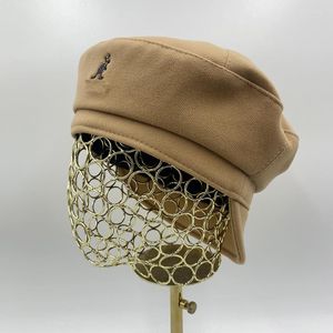 Berets kangaroo Simple Women Beret для элегантной леди зимнее женские хлопковые шапки клетки винтажные восьмиугольные повседневные Boina Oand Girl Cap