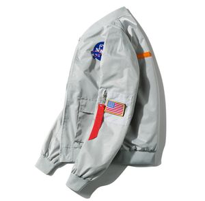 AutumnSpring New Men039s Bomber Jacket NASA Style Pilots Vestes Male Hop Hop Slim Fit Pilot High Quality Coat Man Clot8790207
