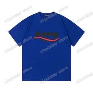 Xinxinbuy erkekler tasarımcısı yok etti tee t shirt paris grafiti dalga baskı kısa kollu pamuklu kadınlar beyaz siyah mavi xs-l