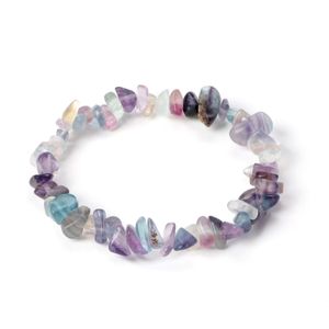 Natural Gem Stone Bracelet Irregular Fluorite Crystal Stretch Chip beads Nuggets Bracelets Bangles Quartz Wristband For Women