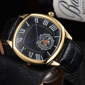 5-Mens Simple Watches StopwatchGift Leather Strap Quartz Movement High Quality Fashion Business Sports Leisure Cocktail Watch212o