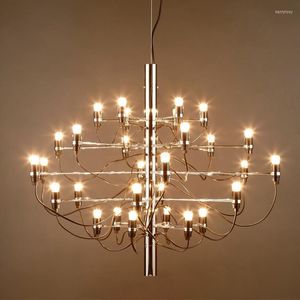 Chandeliers Gino Sarfatti 2097 Chandelier For Living Room Bedroom Dining Modern Home Decor Stainless Steel Designer Hanging