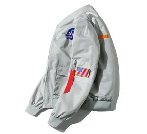 AutumnSpring New Men039s Bomber Jacket NASA Style Pilots Vestes Male Hop Hop Slim Fit Pilot High Quality Coat Man Clot9534416