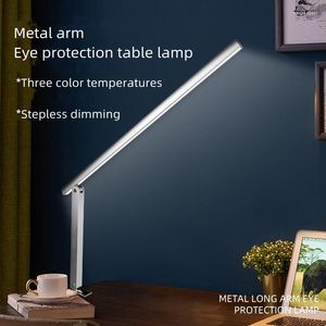 مصابيح طاولة LED قابلة للطي المعادن المكتب المنزل بجانب السرير قراءة ذراع طويلة قابلة للتعديل مصباح غرفة المعيشة غرفة نوم