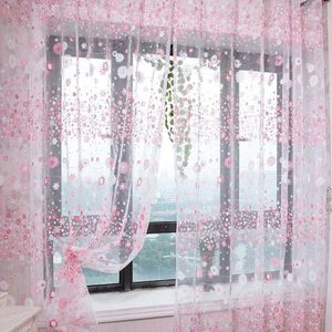 カーテンフラワーズタイルベッドルームのための透けてカーテン花柄の刺繍ボイルリビングルームの窓のトリートメント