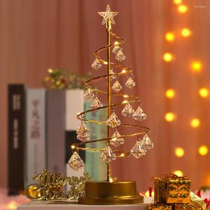 Lampade da tavolo Lampada per albero di Natale a LED Spiral Up Shap Decorazione natalizia Luce notturna Novità Fata Diamond Christams Decor