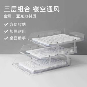 3-Layer Detachable acrylic A4 File Holder Document Stand Tray Desk Organizer Container for Magazine Paper Home Office Supplies