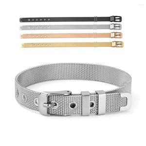 Pulseiras de charme pulseira de pulseira de malha masculina de aço inoxidável tamanho de casal de jóias punk ajustável por atacado multicolor