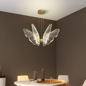 Kolye lambaları restoran avizesi 2022 kelebek lamba nordic basit ev içi aydınlatma oturma odası tasarımcısı yaratıcı
