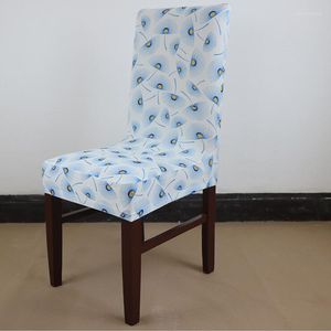 Chair Covers Leaves Print Stretch Feet Simple Dining Nest Back El Cover Spandex Dust Protective