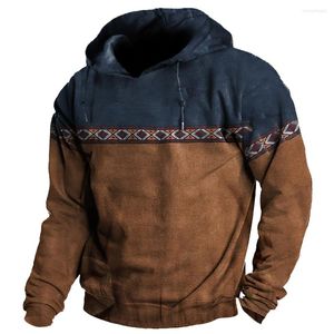 Herren Hoodies Vintage Herren Winterkleidung Lose Lässige American Western Cowboy Kostüm Herren Sweatshirt Streetwear Übergroß