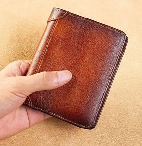 2022 Leather ultra-thin men's wallet multi-functional driving license one short money clip layer cowhide