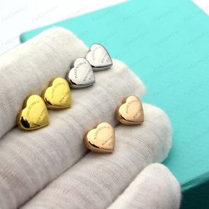 Luxuriöse herzförmige Halskette aus Gold mit einem einzelnen Diamanten, Designer-Schmuck für Männer und Frauen, pfirsichfarbene Herzohrringe, Halskette, Paar, Weihnachtsgeschenk mit originalem Samtbeutel und Box