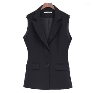 女性のスーツXL-8XL特別サイズの女性のプロのブラックベストジャケット女性2022製品のノースリーブスーツ高品質