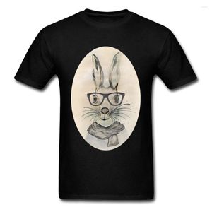 Męskie koszule przybycie urocze zabawne koszulka akwarela męska kreskówka Retro z okularami i szalikiem