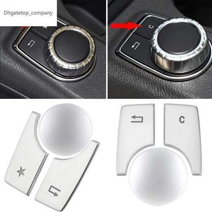 3pcs/set For Mercedes Benz A B Class CLA GLA W176 W246 C117 W117 X156 Car Multimedia function Button Cover Sticker