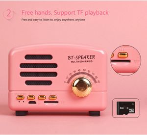 Luxury Retro Portable Bluetooth Speaker Classic Music Player Pretty Gift Mini Wireless BT Speakers FM Radio USB/TF Card Soundbox Music Box