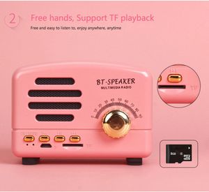 Luxury Retro Portable Bluetooth Speaker Classic Music Player Pretty Gift Mini Wireless BT Speakers FM Radio USB/TF Card soundbox Music box