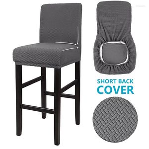 Coprisedie Jacquard Stretch Bar Stool Cover Short Back Dining Slipcover Elastic For Room Kitchen Restaurant