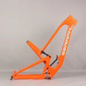 27.5er 29er Full Suspension Mountain Bike Frame FM831 AM Type Custom Paint Orange Laser Logo Max Tyre 29x2.4