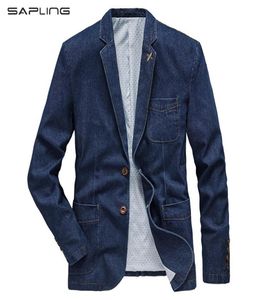 Men039s jackor casual denim blazer män mode bomull vintage dräkt jacka 4xl manlig blå jeans kappa mens slim fett blazers9807651