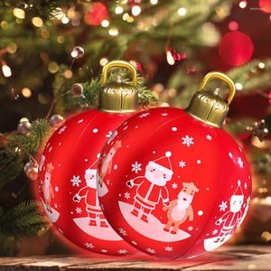 Party Decoration 60CM Outdoor Christmas Inflatable Decorated Ball Made PVC Giant Luminous LED Light Balls Tree Decorations Toy