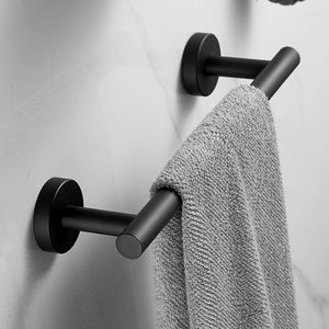 Bath Accessory Set Bathroom Accessories Single Towel Bar Robe Hook Toilet Paper Holder Black Hardware