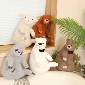 45 cm Kawaii Huggable Soft Stuffed Animal Pillow Bear Sheep Sloth Sofa Backstest slaapkamer pluche huis decro geschenken voor baby