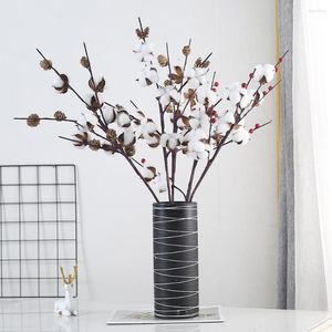 Decorative Flowers Cotton Dried Flower Bouquet Simulation Shooting Po Pography Props Decoration Kapok Fake