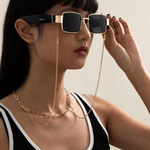Sonnenbrillenrahmen, einfache einteilige hängende Halskette, kaltes Wind-Metallbrillen-Lanyard