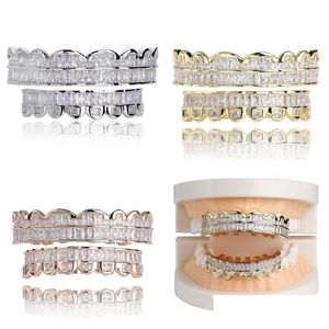 Grillz Dental Grills Personalized White Gold Cz Cubic Zirconia Teeth Hip Hop Vampire Bling Fang Grillz Iced Out Fl Diamond Tooth Ca Dhwmc