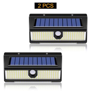 ソーラーウォールライトは、4つの作業モードでライトアウトドアガーデンを導いたIP65防水モーションセンサーウォールランプ