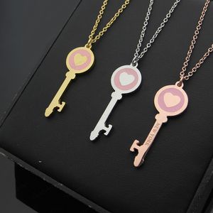 Designer heart-shaped letter key necklace couple stainless steel chain Gift for girlfriend Luxury jewelry accessories wholesale with box