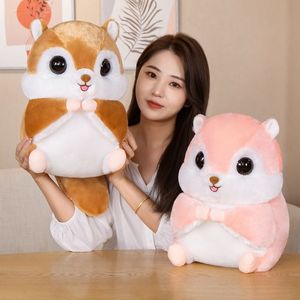 35CM New Cute Warm Squirrel Pillow Sofa Backrest Pteromys Volans Plush Toys For Children Gift Cartoon Doll Home Decoration