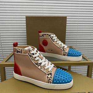 Top mens stylish studded shoes handcrafted real leather designer rock style unisex red soles shoes luxury fashion womens diamond encrusted casual shoe 00064