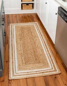 Carpets Hand Made Rug Jute Carpet Natural Reversible Braided Modern Rustic Look For Bed Room Area Large Home Decor