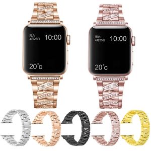 Luxury Diamond strap for Apple watch Ultra 49mm band 41mm 45mm 40mm 38mm Fashion Women Ladies stainless steel bracelet iwatch series 8 7 6 se 5 4 3 44mm 42mm