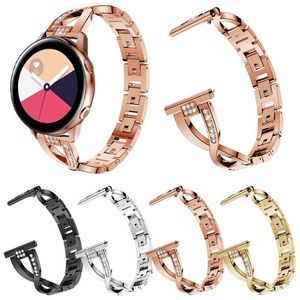 Watch Bands Fashion X Type Style Diamond Bracelet For Galaxy Active 2 1 Band Metal Link Women Strap 42mm 46mm249G