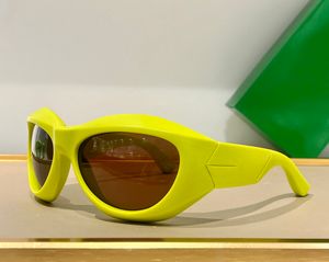 Sport Wrap Ronde Grote Zonnebril voor Vrouwen Mannen Geel Bruin Lenzen Goggle Bril Mode Sunnies Shades UV400 Eyewear met Doos