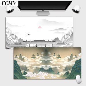 Чернильная живопись Gaming Mouse Pad Mousepad Gamer Desk Mat XXL Клавиатура большая ковер компьютерная поверхность для аксессуаров