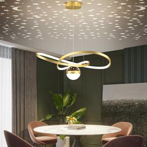 Kolye lambaları 2022 Nordic LED Işıklar Modern Yemek Odası Lambası Yaratıcı Mutfak Ofis Masası Yıldızlı Gökyüzü Üst Aydınlatma