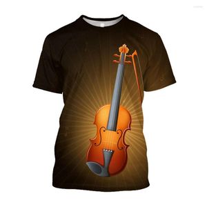 T-shirts masculins Juasast 3D Music Guitar Notes T-shirts Hip Hop imprim￩s HARAJUKU KPOP THIRT POUR HOMMES MENSE CASSUR