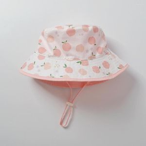 Hats Sun Hat Hat Girl Baby Summer Summer Beach Cap boné UV Protection Fruit Pêsse