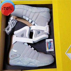 2022 Release Authentic Air Mag Back To The Future Mode Sneakers Herr Dam Sportskor LED-belysning Utomhussneakers med Box Ny 1Top