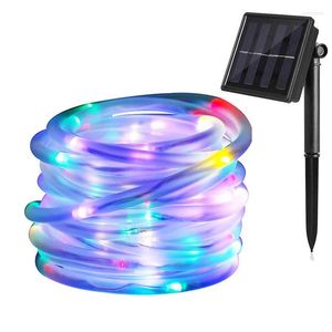 Strings 50 100 LEDs Solar Rope String Lights Outdoor Waterproof Tube Fairy Garland For Christmas Garden Yard Wedding Decoration