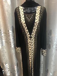 Etnisk klädstil Diamond Robe Ramadan Eid Vestidos Abaya Dubai Turkiet Kaftan Muslim modeklänning Abayas för kvinnor Islam Y1172