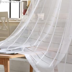 Curtain Squares White Tulle Curtains For Living Room Soft Hand Feeling Plaid Modern Kids Bedroom Solid Sheer Voile